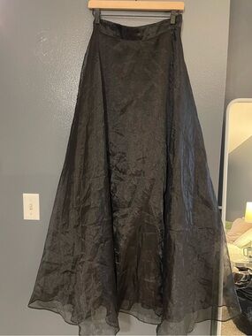 Chelsea Nites Black Layered Maxi Skirt Elegant Evening Wear, Sz10, made in USA